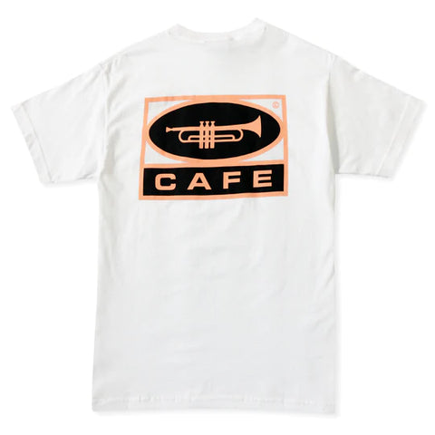 Skateboard Cafe - Trumpet Logo Tee - White