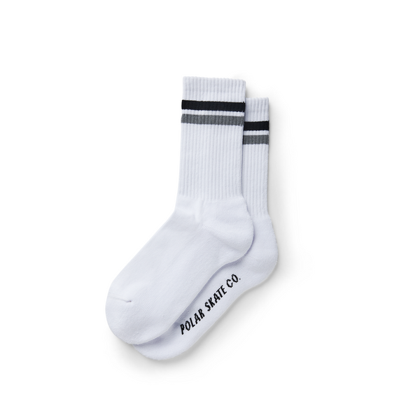 Polar Skate Co. - Stripe Socks - White/Black/Grey