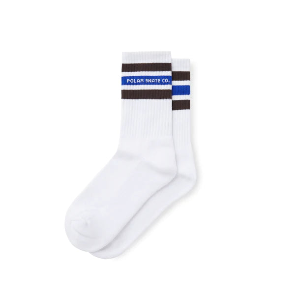 Polar Skate Co. - Fat Stripes Socks - White/Brown